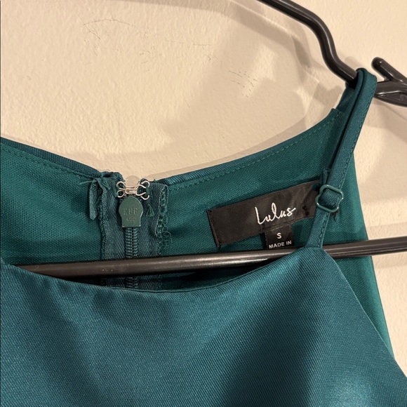 Lulu’s Emerald Green Broadway Show Satin High-Low Gown - Picture 9 of 11
